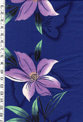 Yukata Fabric - 938 - Lavender Flowers on Blue