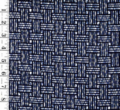 Yukata Fabric - 962 - Basketweave - Indigo & Gray