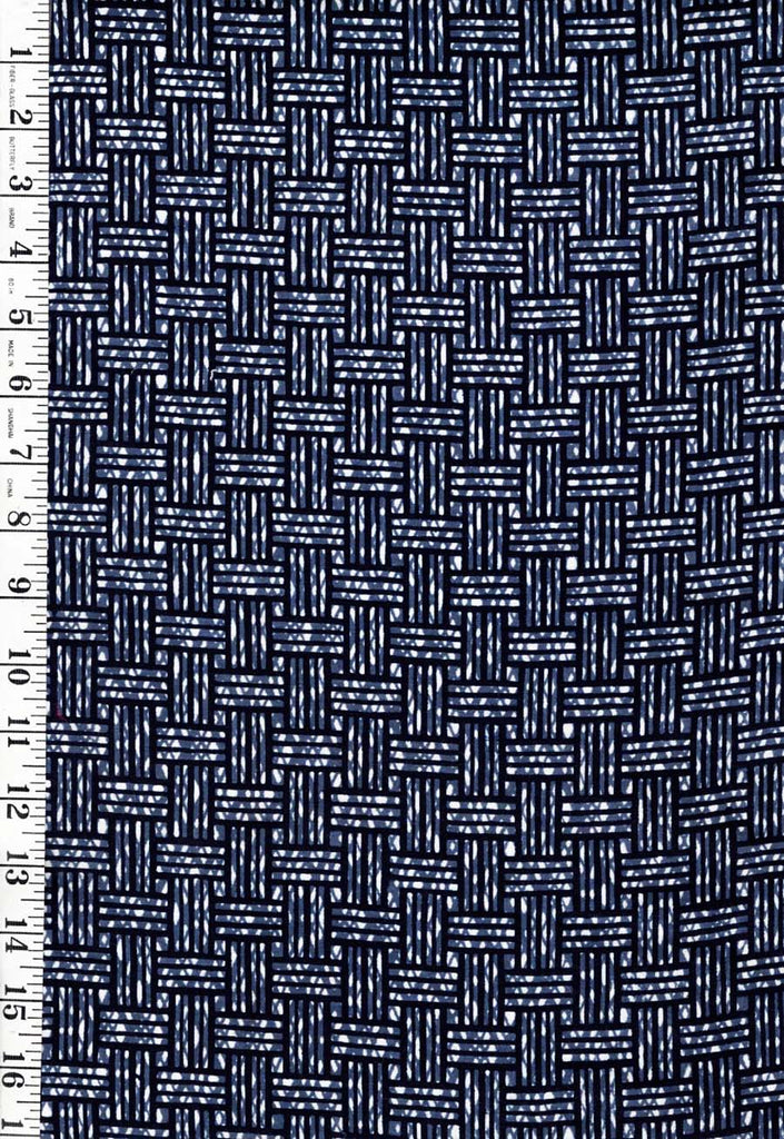 Yukata Fabric - 962 - Basketweave - Indigo & Gray