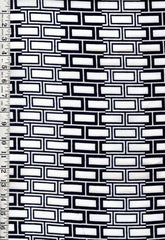 Yukata Fabric - 963 - Alternating Rectangles - Indigo (Reads Black) & White