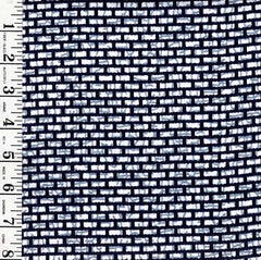 Yukata Fabric - 966 - Tiny Wavey Bars - Indigo & Gray