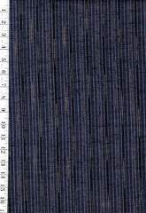 974 - Vintage Woven Stripe Japanese cotton fabric - Navy, Dark Indigo or Black & Gold - #974