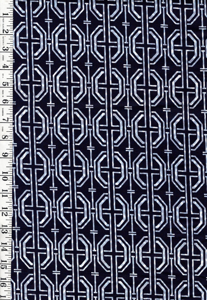 *Yukata Fabric - 989 - Interlocking Hexagons - Traditional 14" wide - Indigo