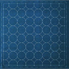 Sashiko Pre-printed Sampler - Cosmo Hidamari - Maru-tsunagi Circles - 98905-70 - Denim Blue