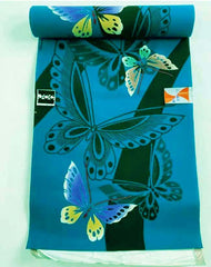 *Yukata Fabric - 999 - Colorful Butterflies - Traditional 14" wide - Bright Turquoise Blue