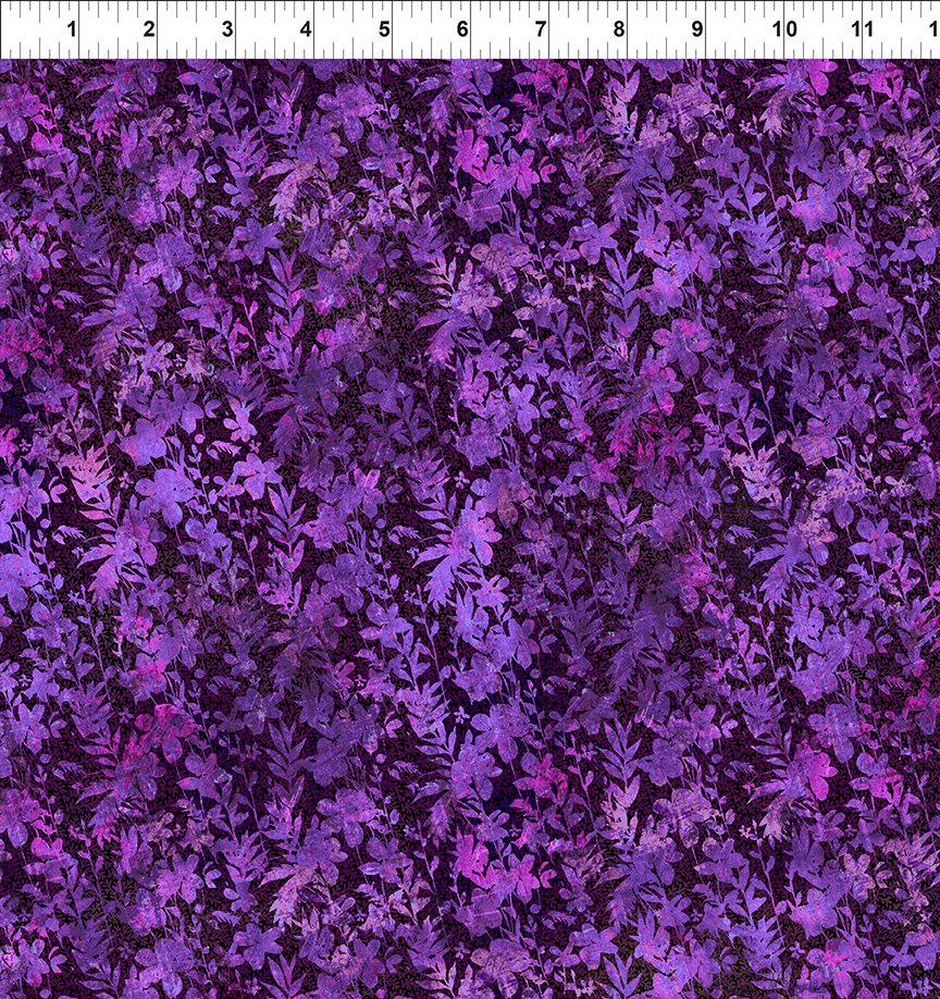 *Fabric Art - In the Beginning - Halcyon - Leafy Floral Branches - 9HN-3 - Purples