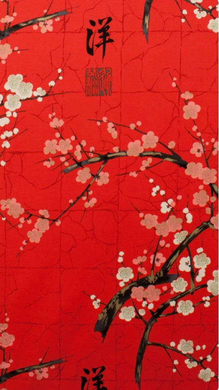 Asian - Alexander Henry - Cherry Blossom Branches - Red