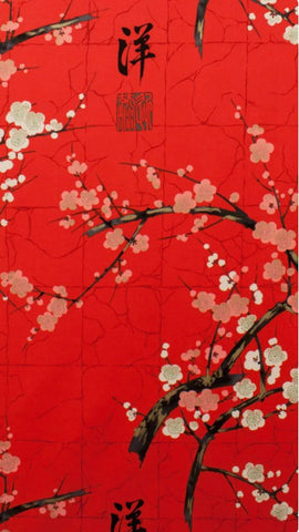 Asian - Alexander Henry - Cherry Blossom Branches - Red