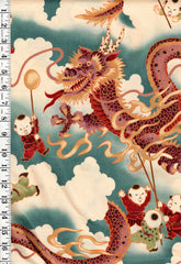 *Asian - Alexander Henry - Large Scale Tsuru Dragon Festival (2000) - Multi-Colors - By the Yard