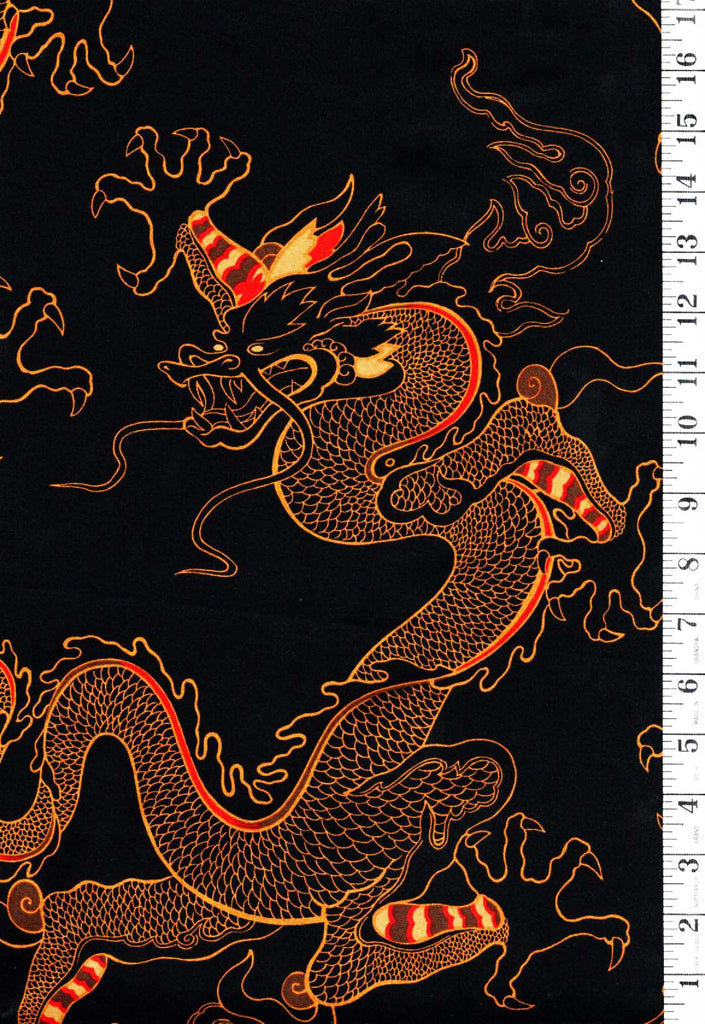 *Asian - Alexander Henry - Large Scale Fierce Dragon (Enter the Dragon - 2003) - Black - Last 1 Yard