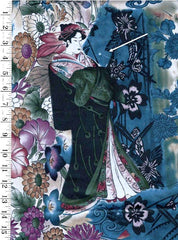 Asian - Alexander Henry - Megumi Geisha (with flaw) 1999 - Multi-Colors - 3 yards