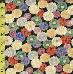 *Japanese - Cosmo Compact Colorful Mums - AP32701-2E - Black - Last 2 5/8 Yards