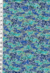 Japanese - Asano Small Blossoming Cherry Trees & Clouds - A-45000-68B - Blue - By the Half Yard