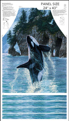 *Fabric Art - Northcott NATURESCAPES VOYAGE (Orcas) - APRON PANEL (Lightweight Canvas) - C29122-48 - Blue-Multi