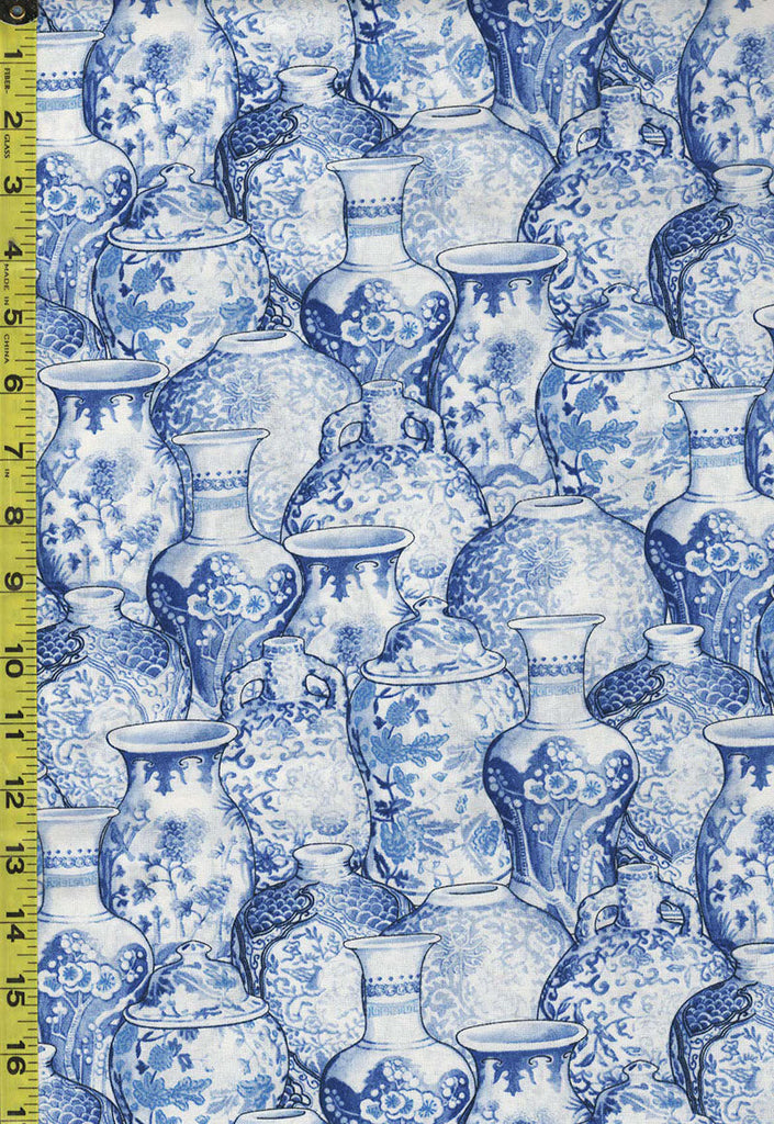 Asian - Ginger Jars - WA-3977-5C-1 - Blue & White - Last 2 1/4 Yards