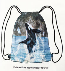 *Fabric Art - Northcott NATURESCAPES VOYAGE (Orcas) - BACKPACK PANEL (Lightweight Canvas) - C29124-48 - Blue-Multi