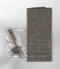 QH Textiles - Sashiko Slide Clasp - HALF Purse Kit - BROWN - HK88