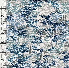 Asian - Compact Tiny Bamboo - Teal & Gray - 3696 - Last 1 yard