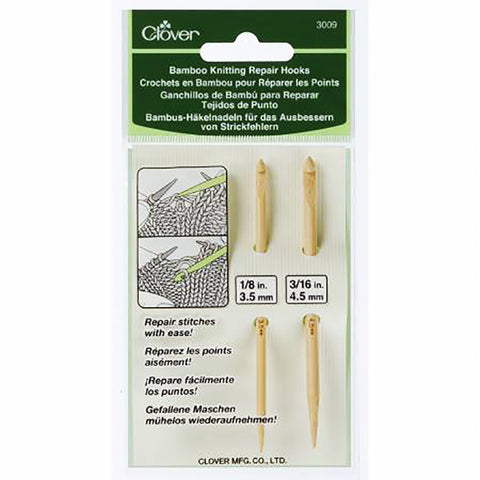 Notions - Clover Bamboo Knitting Repair Hooks (2) - # 3009
