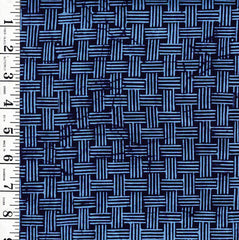 *Batik - Basketweave - Blue & Navy - Last 2 1/2 yards