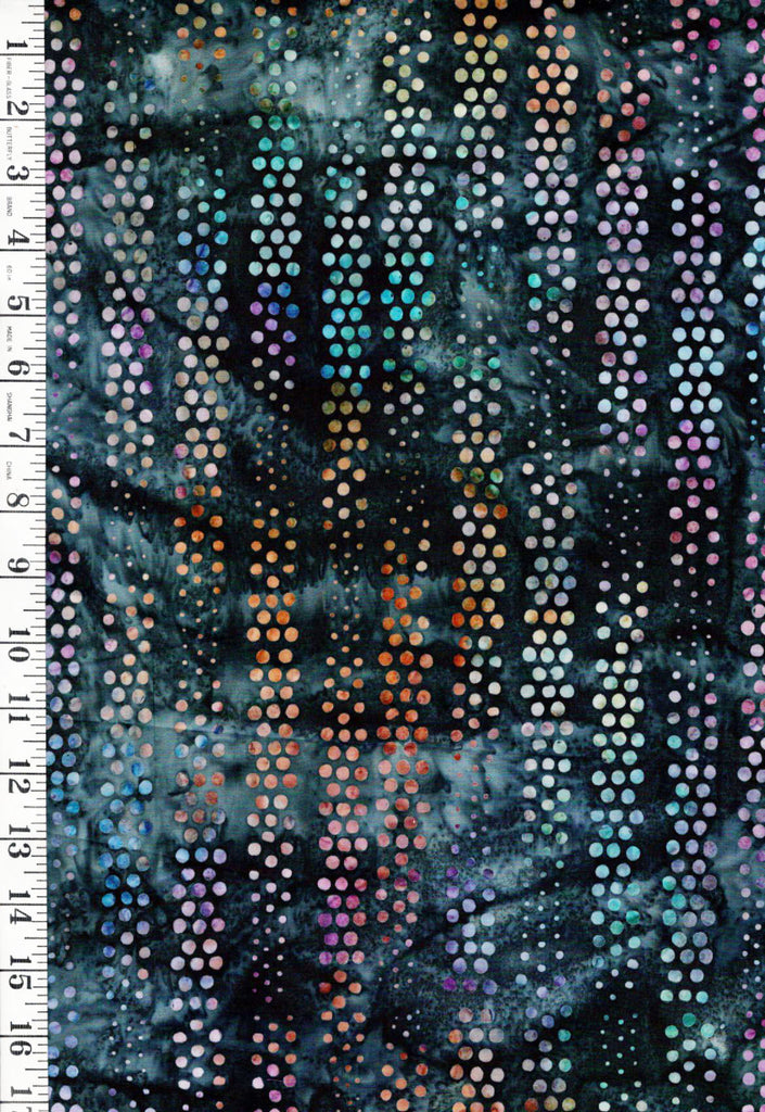 *Batik - Bali Colorful Column Dots - Indigo - Last 1 1/3 yards