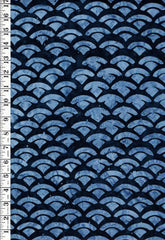 Batik - Clamshells - Blue & Indigo - By the Half Yard