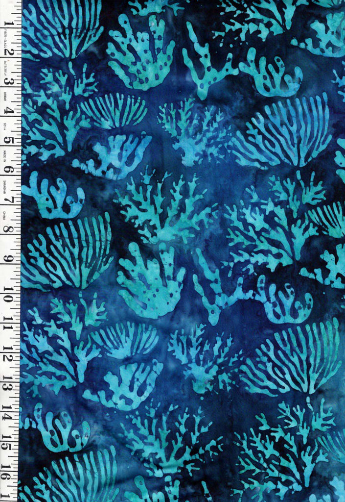 *Batik - Sea Coral Variety - Blue & Aqua - Multi-Color - By the Half Yard