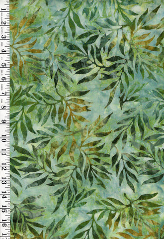 *Batik - Bali Jungle Forest Leaves - Green - Last 1 1/2 yards