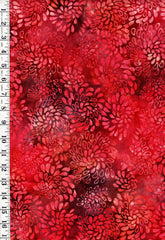 *Batik - Bali Stylized Mums - Raspberry - Last 1 yard