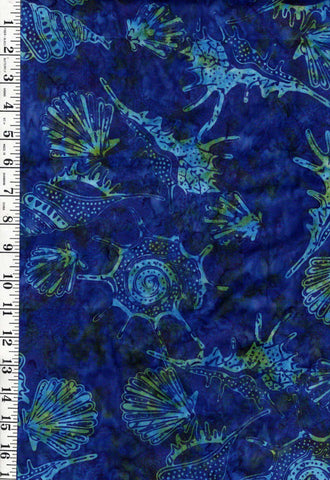 *Batik - Sea Shell Mix - Blue Multi-Color - Last 1 yard