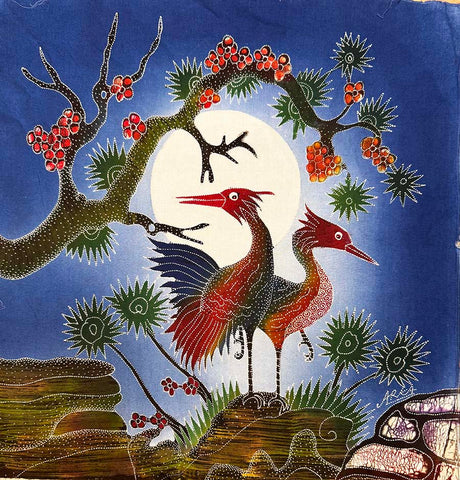Panel - Indonesian Batik - Exotic Birds - Multi-Colors - 18