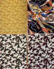 Kona Bay - Cherry Blossoms, Small Tonal Floral & Gold Metallic Swirls - 8 pieces - 10" x 12"