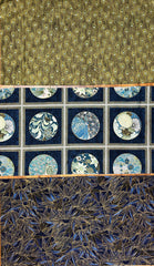 Kona Bay - Bamboo, Peacock Plume & Circle Square Bundle - 3 pieces - 1/3 yard each (12" x 44") - Blue