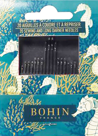 Notions - Bohin Hand-Sewing Needle Assortment - Sharps - Darners - 20 Needle Package