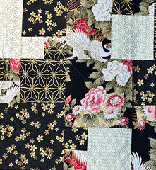 *Quilt - Table Runner - Asian Cranes, Peonies & Cherry Blossoms