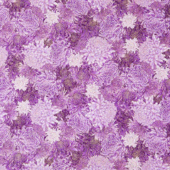 *Asian - SHIZUKA - Compact Chrysanthemums - FLEUR-CM3164 - Purple & Lavender - By the Half Yard (Copy)