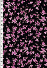 *Asian - SHIZUKA - Small Cherry Blossom (Sakura) Branches - FLEUR-CM3165 - BLACK - By the Half Yard