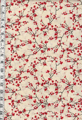 *Asian - LOTUS GARDEN - Cherry Blossom Branches - CM3667 - Cream (very light beige) - By the Half Yard