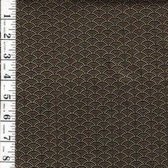 *Asian - LOTUS GARDEN - Small Japanese Seigaiha (Wave) - CM3670 - Black - By the Half Yard