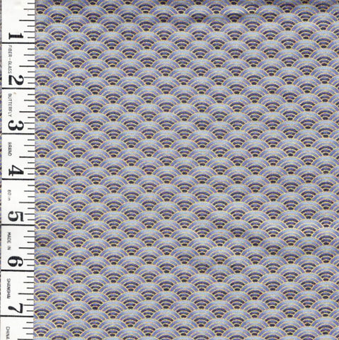 *Asian - LOTUS GARDEN - Small Japanese Seigaiha (Wave) - CM3670 - Gray - By the Half Yard