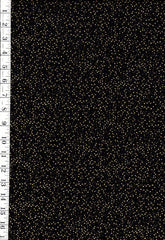 *Asian - LOTUS GARDEN - Miniscule Gold Metallic Confetti - CM3672 - Black - By the Half Yard