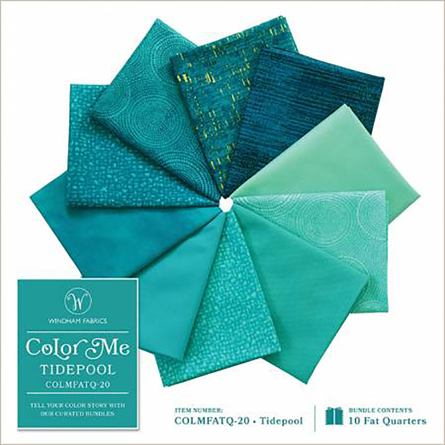 Fat Quarter Color Pack - COLOR ME - TIDEPOOL - 10 Fat Quarter Bundle - ON SALE - SAVE 10%