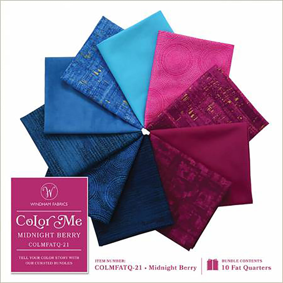 Fat Quarter Color Pack - COLOR ME - MIDNIGHT BERRY - 10 Fat Quarter Bundle - ON SALE - SAVE 10%