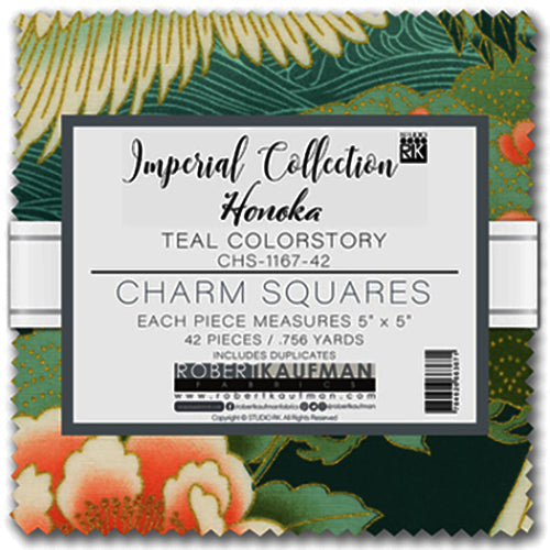 **Asian - Imperial Collection-Honoka - 5" CHARM SQUARES - TEAL