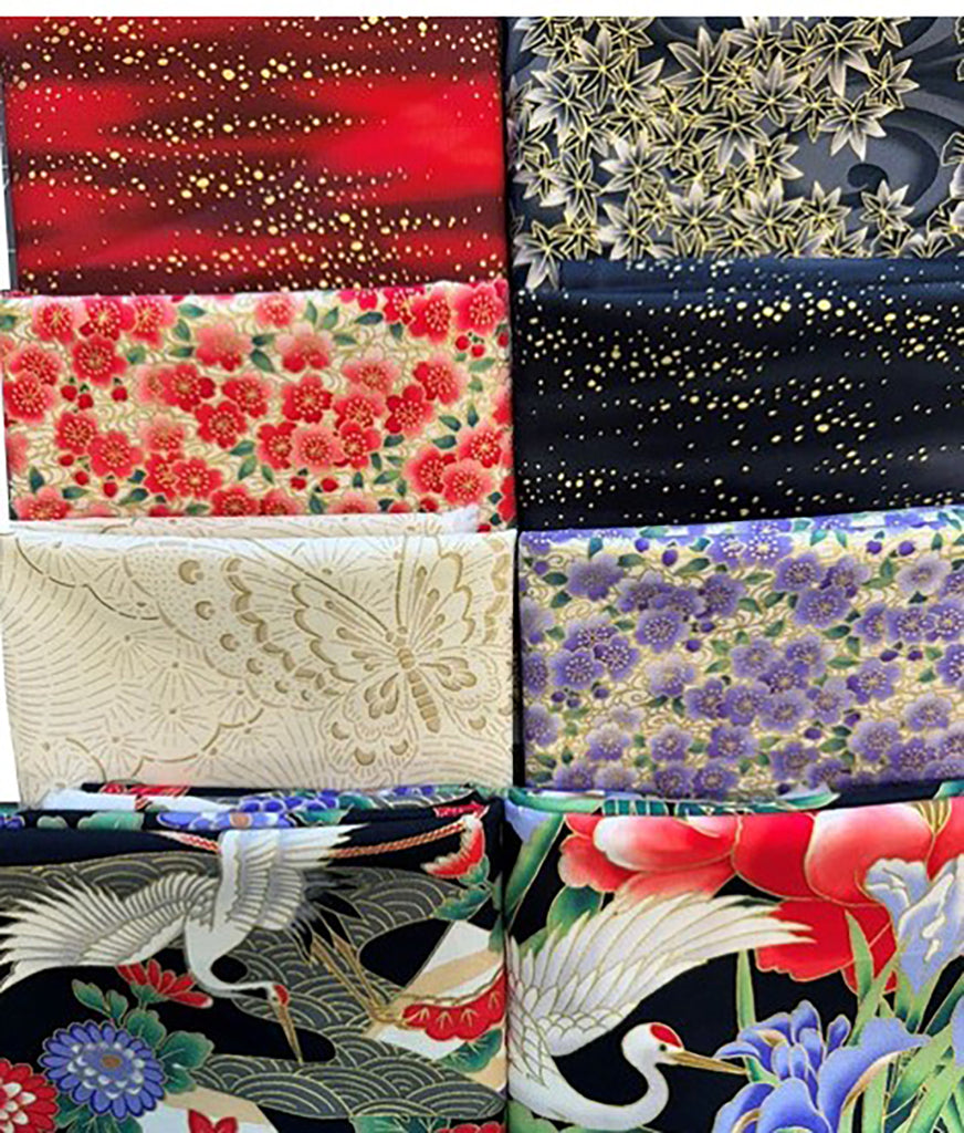 Fat Quarter Color Pack - TSURU CRANE COLLECTION - 8 Fat Quarters