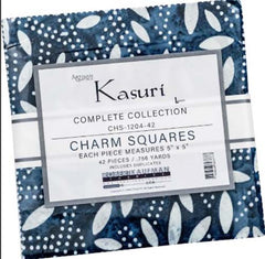 Charm Pack - KASURI - Asian CHARM PACK - 42 - 5" Squares - Blue, Navy & Indigo - ON SALE - 20% OFF