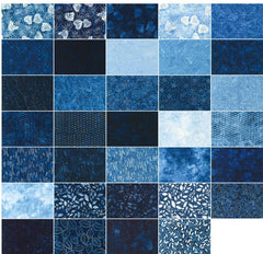 Charm Pack - KASURI - Asian CHARM PACK - 42 - 5" Squares - Blue, Navy & Indigo - ON SALE - 20% OFF
