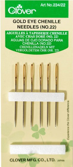 Notions - Clover Gold Eye Chenille Needles - No. 22