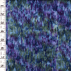 Clothworks - Skinny Squiggles - Ambrosia - Purple, Green & Blue - Last 1 1/2  yards