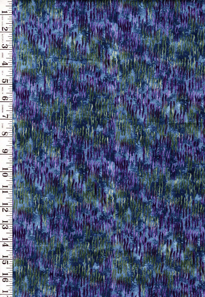 Clothworks - Skinny Squiggles - Ambrosia - Purple, Green & Blue - Last 1 1/2  yards